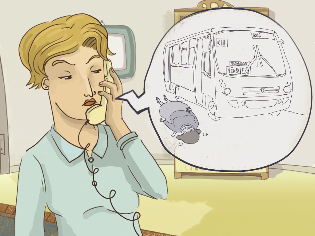 La mama habla por teléfono, en donde le cuentan de un accidente en un bus